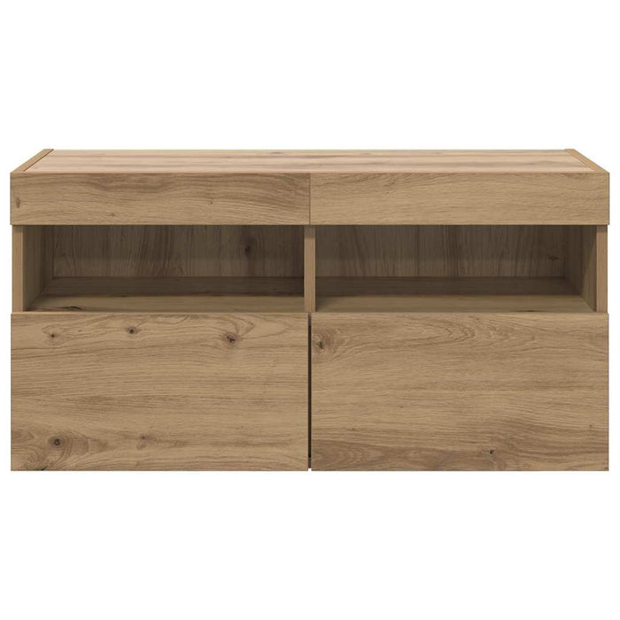 Dulap TV de perete cu LED Stejar Artizanal 80 x 30 x 40 cm - WALTI WALTI