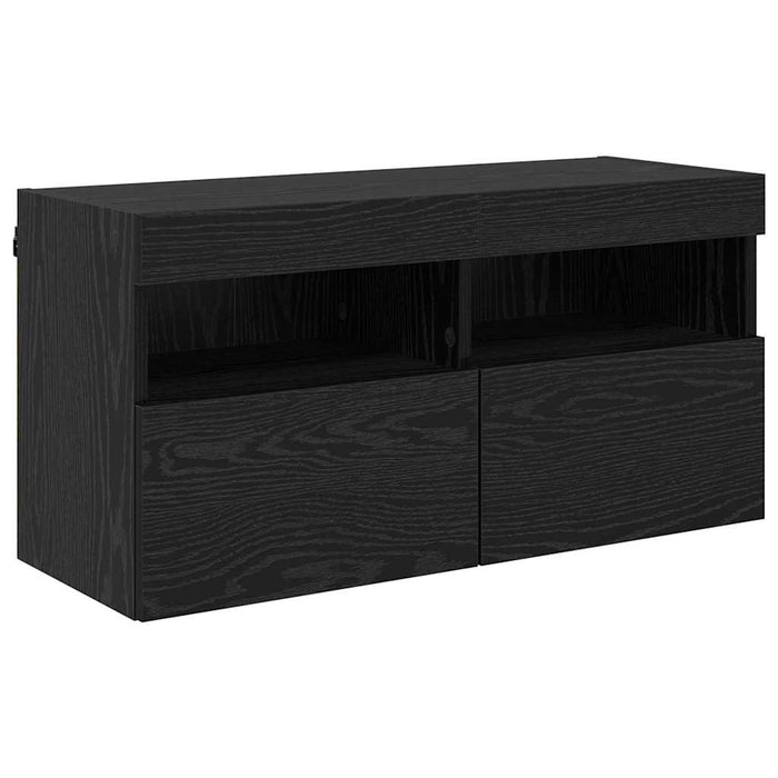 Dulap TV de perete Stejar Negru 80 x 30 x 40 cm Lemn compozit - WALTI WALTI