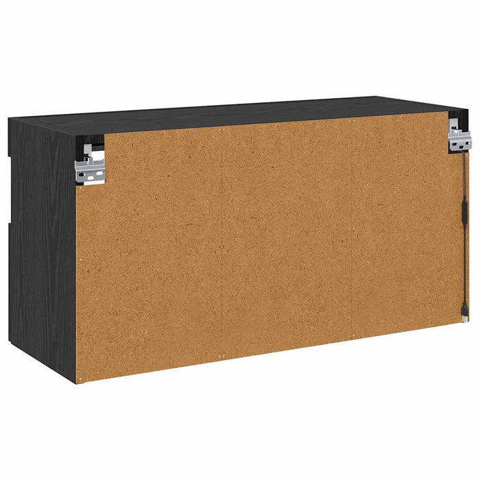 Dulap TV de perete Stejar Negru 80 x 30 x 40 cm Lemn compozit - WALTI WALTI