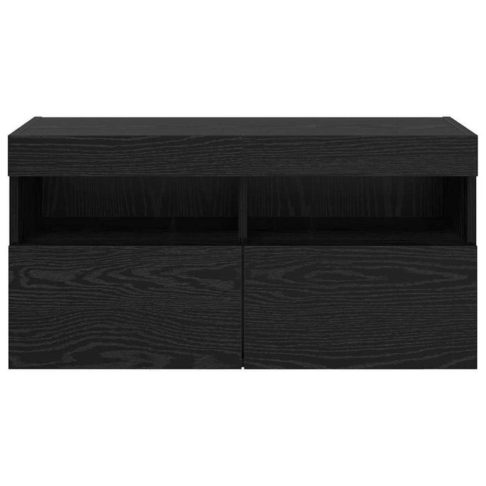 Dulap TV de perete Stejar Negru 80 x 30 x 40 cm Lemn compozit - WALTI WALTI