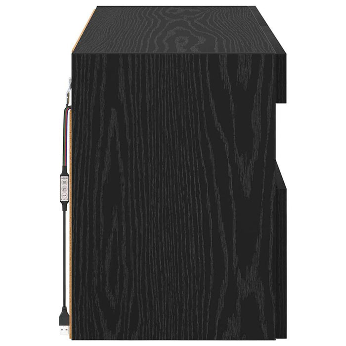 Dulap TV de perete Stejar Negru 80 x 30 x 40 cm Lemn compozit - WALTI WALTI