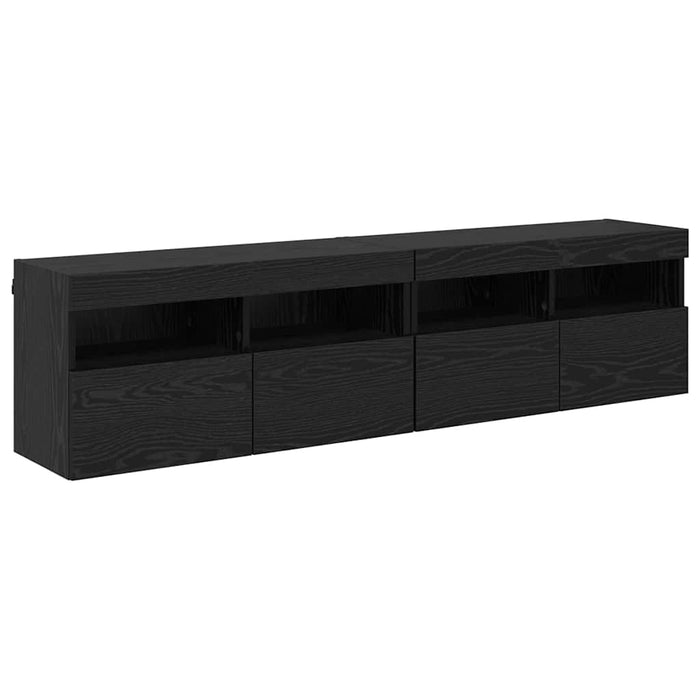 Dulapuri pentru TV cu LED 2 pcs Stejar Negru 80 x 30 x 40 cm - WALTI WALTI