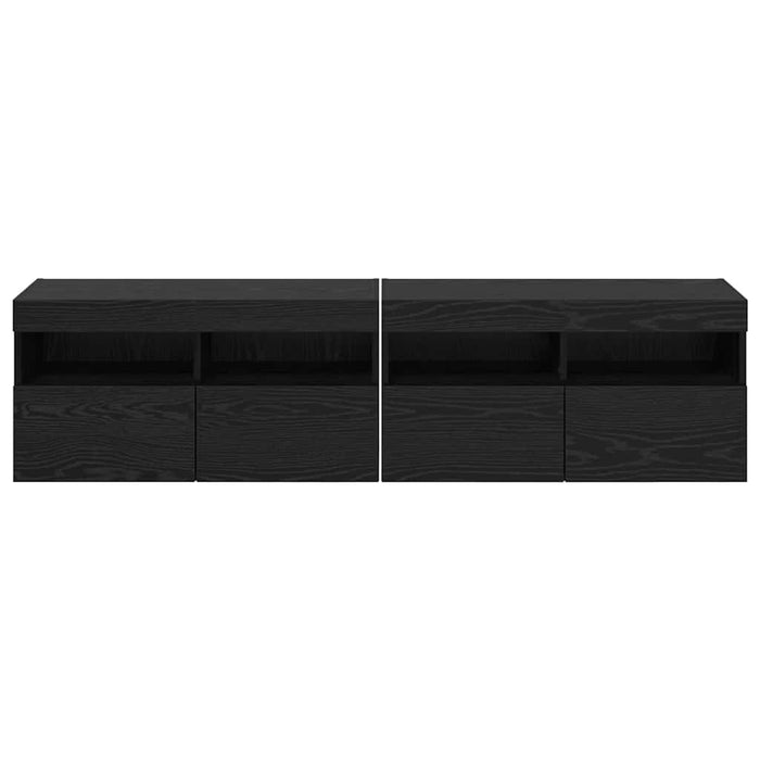 Dulapuri pentru TV cu LED 2 pcs Stejar Negru 80 x 30 x 40 cm - WALTI WALTI