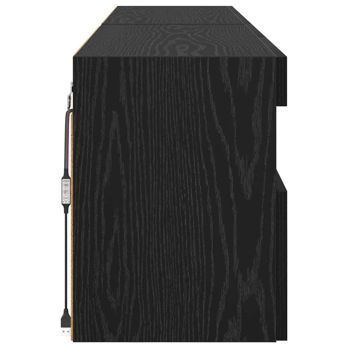 Dulapuri pentru TV cu LED 2 pcs Stejar Negru 80 x 30 x 40 cm - WALTI WALTI