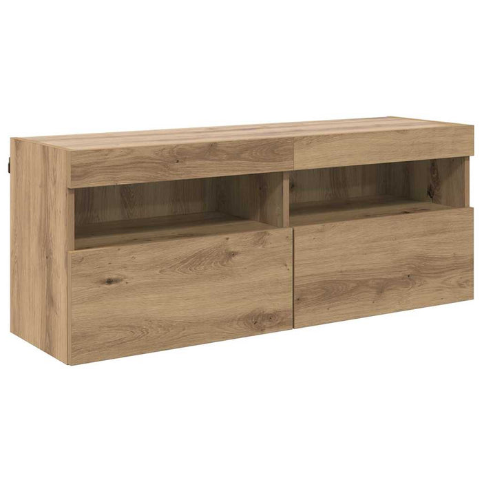 Dulap TV de perete cu LED Stejar Artizanal 100 x 30 x 40 cm - WALTI WALTI