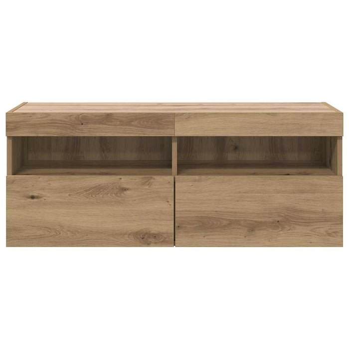 Dulap TV de perete cu LED Stejar Artizanal 100 x 30 x 40 cm - WALTI WALTI