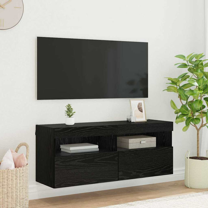 Dulap TV de perete Stejar Negru 100 x 30 x 40 cm Lemn compozit - WALTI WALTI