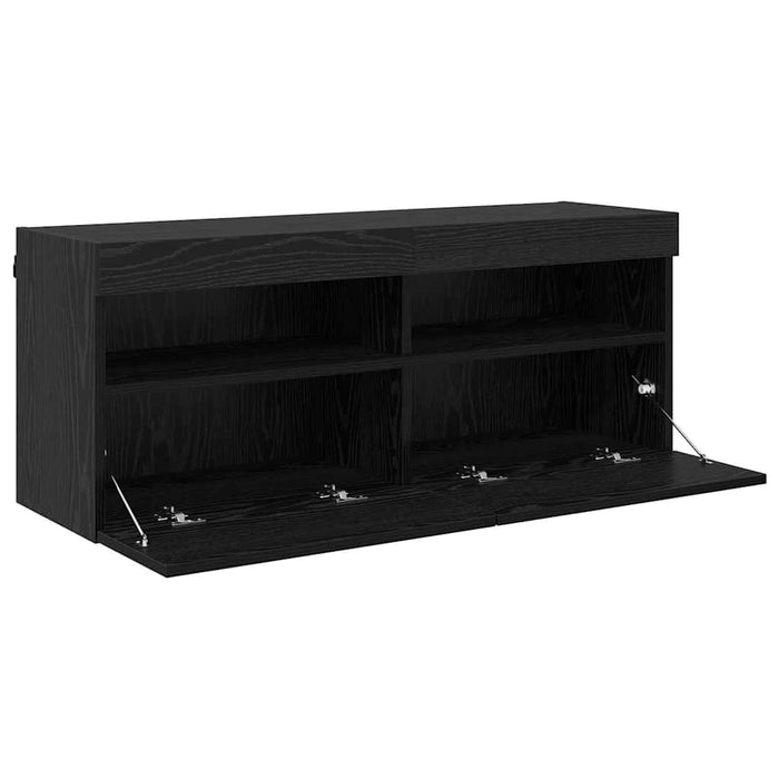 Dulap TV de perete Stejar Negru 100 x 30 x 40 cm Lemn compozit - WALTI WALTI