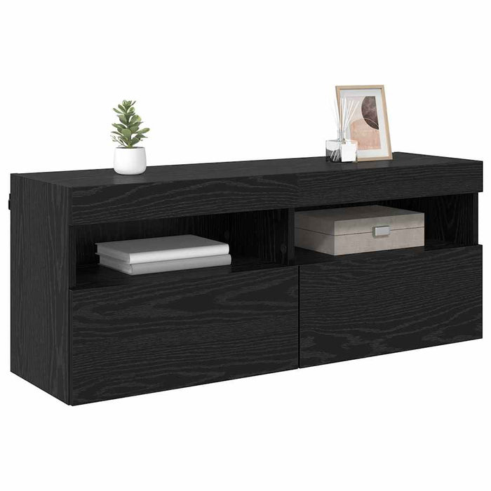 Dulap TV de perete Stejar Negru 100 x 30 x 40 cm Lemn compozit - WALTI WALTI