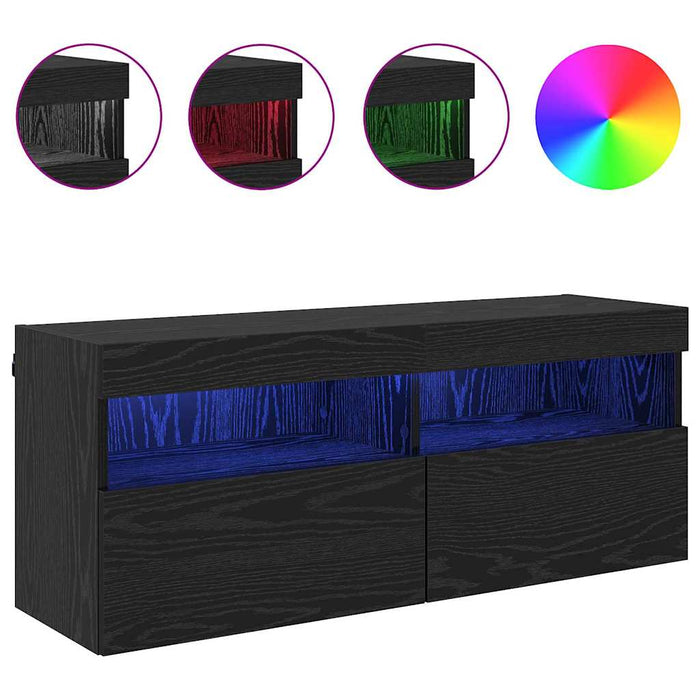 Dulap TV de perete Stejar Negru 100 x 30 x 40 cm Lemn compozit - WALTI WALTI