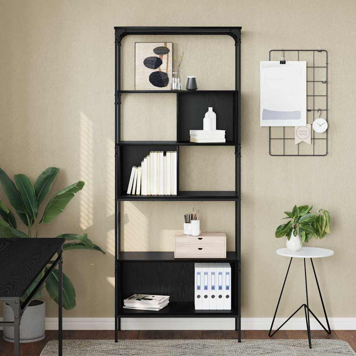 Bibliotecă Stejar Negru 76 x 33 x 188,5 cm Lemn compozit - WALTI WALTI