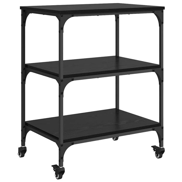 Troler de Bucătărie Stejar Negru 60 x 41 x 76 cm Lemn compozit WALTI