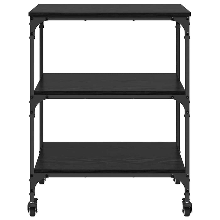 Troler de Bucătărie Stejar Negru 60 x 41 x 76 cm Lemn compozit WALTI
