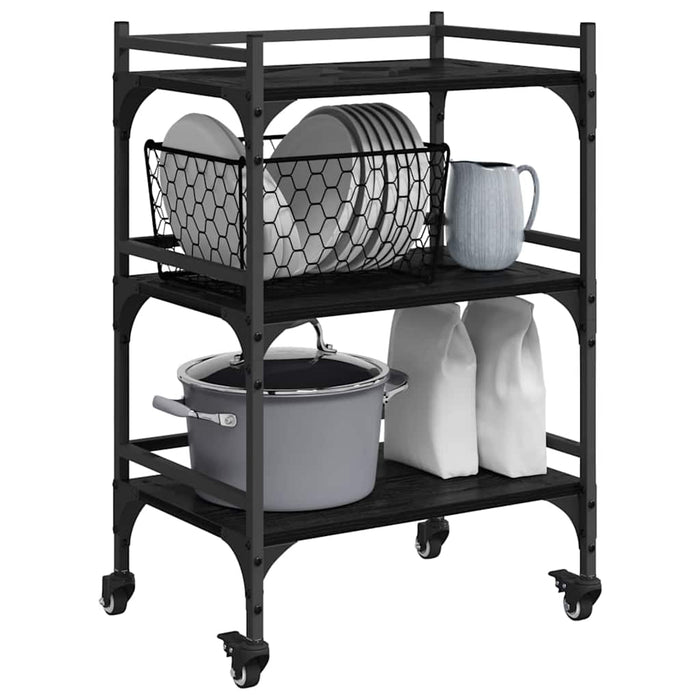 Troler de Bucătărie Stejar Negru 50 x 35 x 75.5 cm - WALTI WALTI