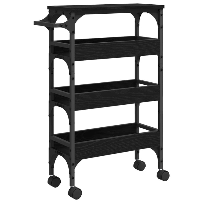 Troler de Bucătărie Stejar Negru 53 x 20 x 76 cm Lemn compozit WALTI