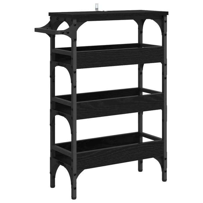 Troler de Bucătărie Stejar Negru 53 x 20 x 76 cm Lemn compozit WALTI