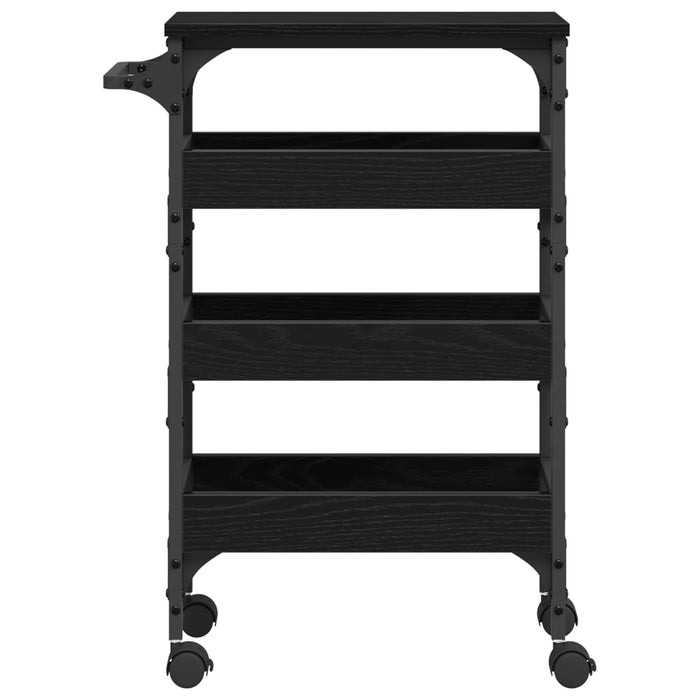 Troler de Bucătărie Stejar Negru 53 x 20 x 76 cm Lemn compozit WALTI