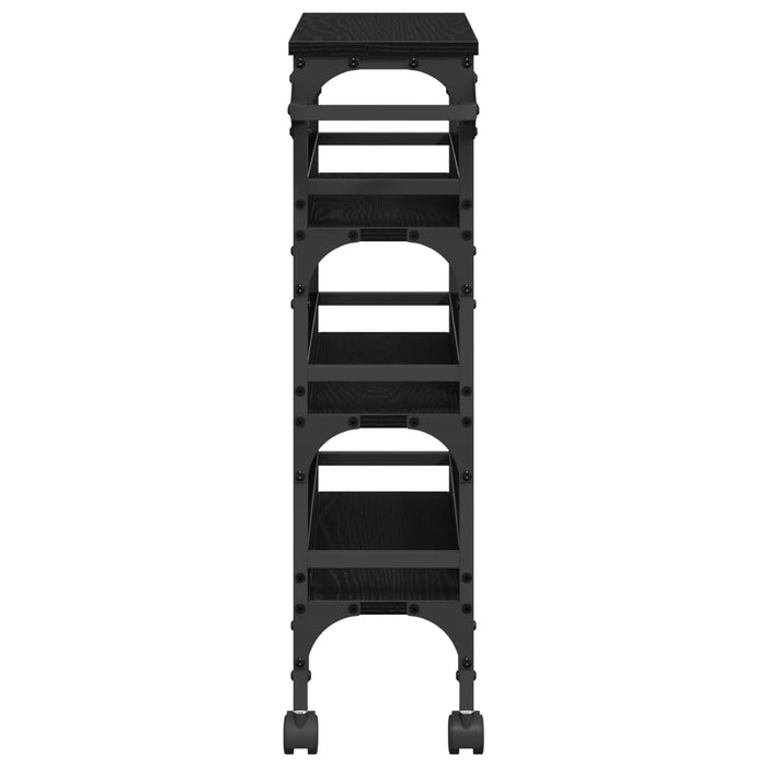 Troler de Bucătărie Stejar Negru 53 x 20 x 76 cm Lemn compozit WALTI