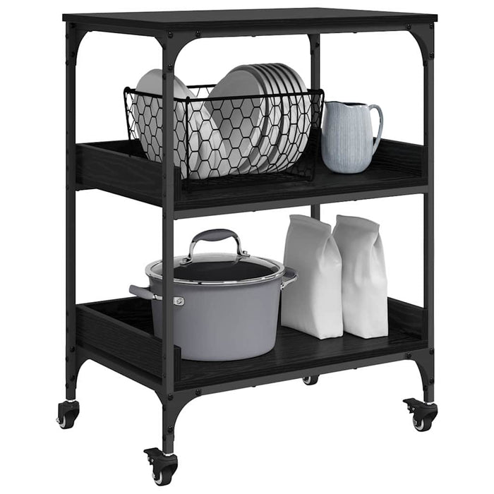 Troler de Bucătărie Stejar Negru 60 x 41 x 80.5 cm - WALTI WALTI