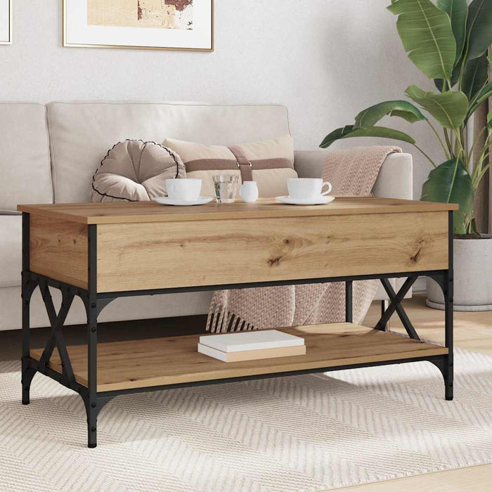 Masă de cafea Stejar Artizanal 100 x 50 x 50 cm Lemn compozit - WALTI WALTI