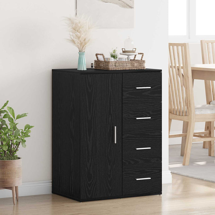 Bufet cu sertar Stejar Negru 59 x 39 x 80 cm Lemn compozit - WALTI WALTI