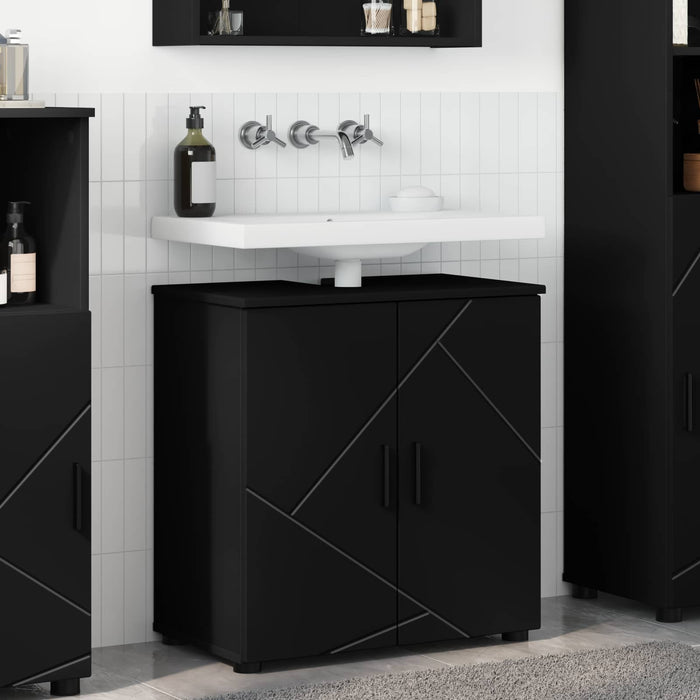 Dulap de Baie Negru 61 x 35 x 64 cm Lemn compozit & Metal WALTI