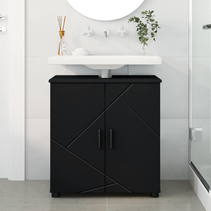Dulap de Baie Negru 61 x 35 x 64 cm Lemn compozit & Metal WALTI