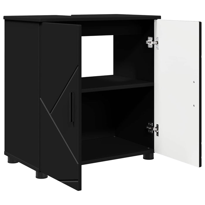 Dulap de Baie Negru 61 x 35 x 64 cm Lemn compozit & Metal WALTI