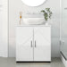 Dulap de Baie Alb lucios 61 x 35 x 64 cm Lemn compozit & Metal - WALTI WALTI