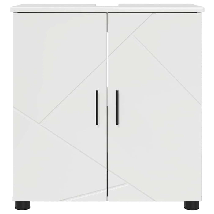 Dulap de Baie Alb lucios 61 x 35 x 64 cm Lemn compozit & Metal - WALTI WALTI