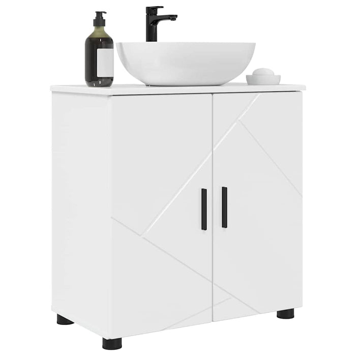 Dulap de Baie Alb lucios 61 x 35 x 64 cm Lemn compozit & Metal - WALTI WALTI