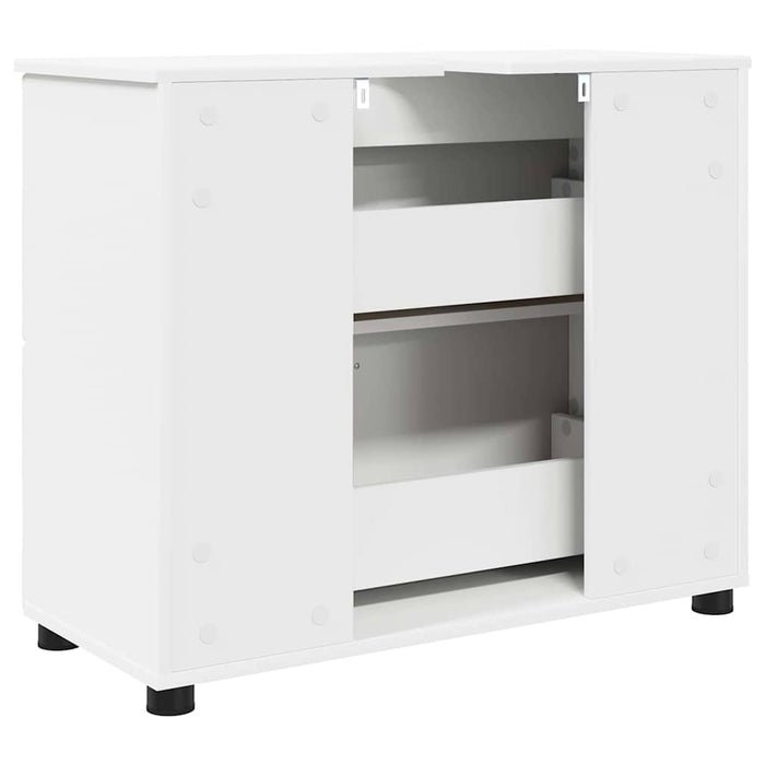 Dulap de Baie Alb 76,5 x 35 x 64 cm Lemn compozit & Metal WALTI