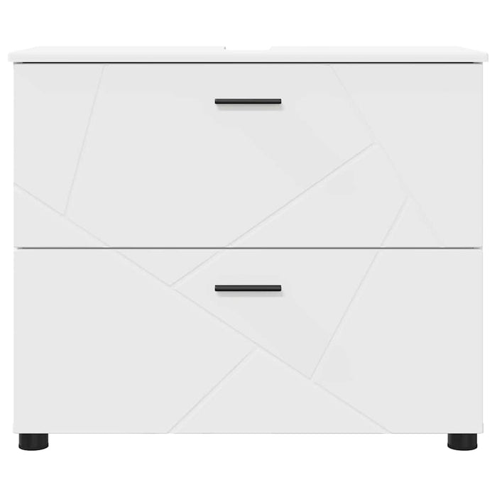Dulap de Baie Alb 76,5 x 35 x 64 cm Lemn compozit & Metal WALTI