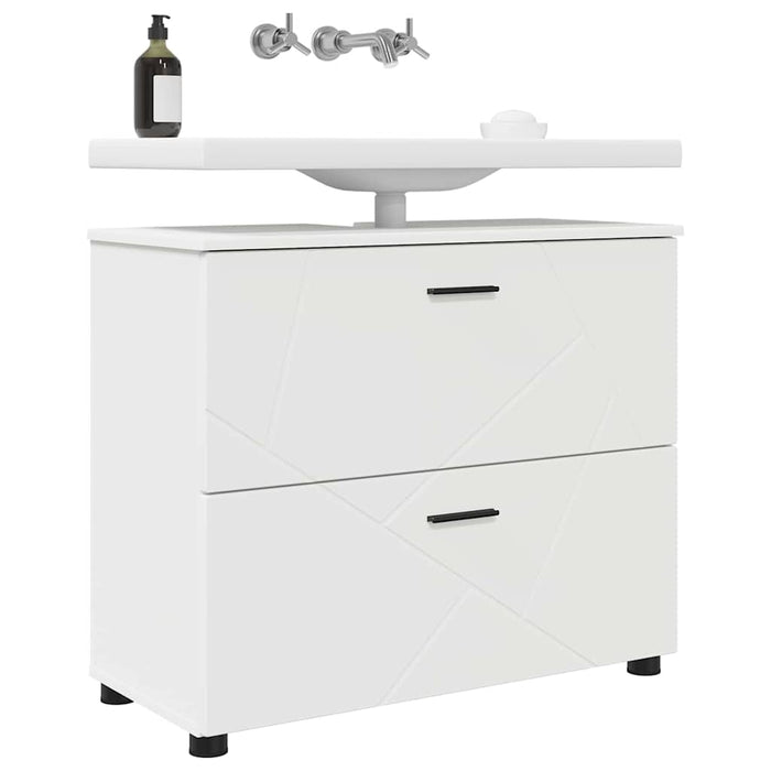 Dulap de Baie Alb 76,5 x 35 x 64 cm Lemn compozit & Metal WALTI