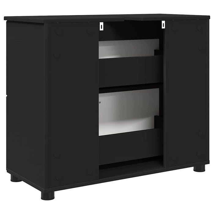Dulap de Baie Negru 76,5 x 35 x 64 cm Lemn compozit & Metal WALTI