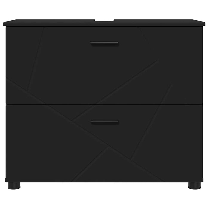Dulap de Baie Negru 76,5 x 35 x 64 cm Lemn compozit & Metal WALTI