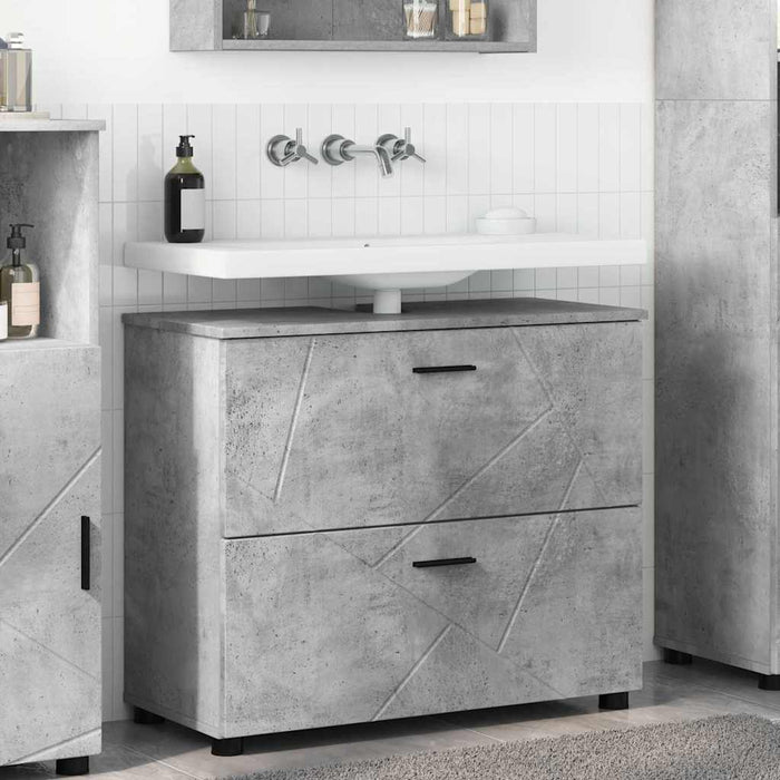 Dulap de Baie cu sertar cu ușă Gri din beton 76,5 x 35 x 64 cm - WALTI WALTI
