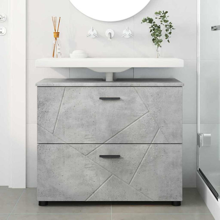 Dulap de Baie cu sertar cu ușă Gri din beton 76,5 x 35 x 64 cm - WALTI WALTI