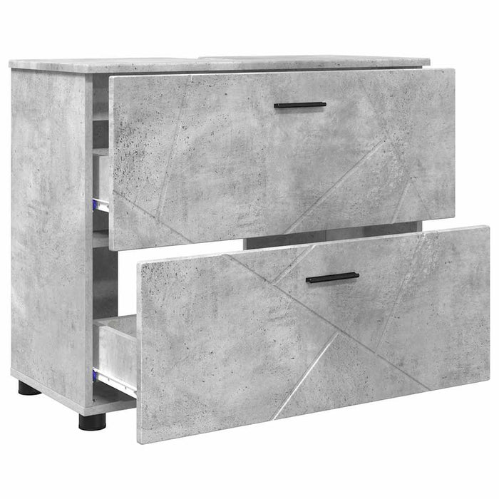 Dulap de Baie cu sertar cu ușă Gri din beton 76,5 x 35 x 64 cm - WALTI WALTI