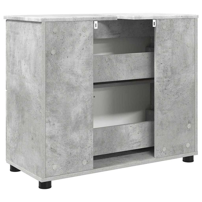 Dulap de Baie cu sertar cu ușă Gri din beton 76,5 x 35 x 64 cm - WALTI WALTI