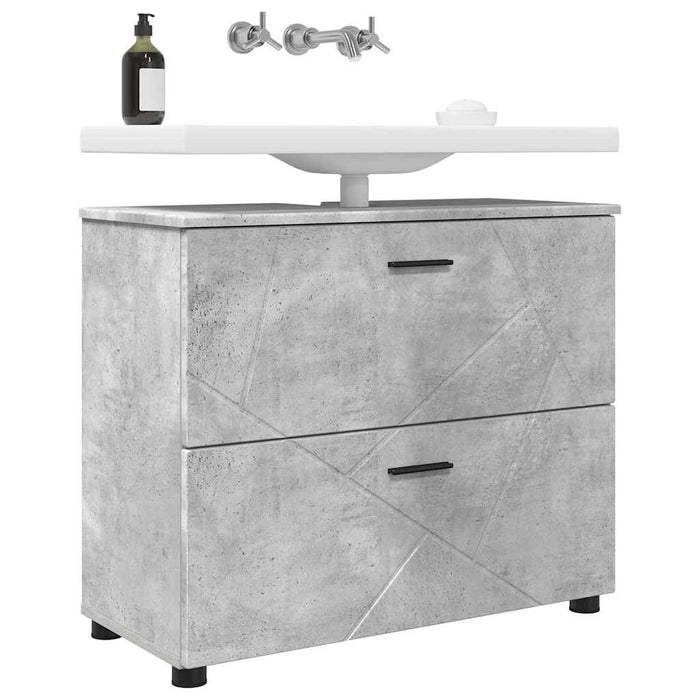 Dulap de Baie cu sertar cu ușă Gri din beton 76,5 x 35 x 64 cm - WALTI WALTI