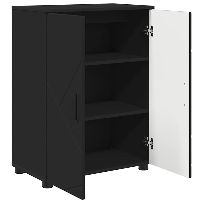 Dulap de Baie Negru 60 x 35 x 80 cm Lemn compozit & Metal WALTI