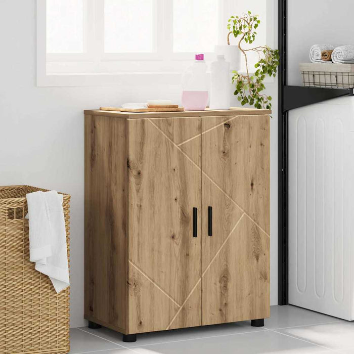 Dulap de Baie cu depozitare Stejar Artizanal 60 x 35 x 80 cm WALTI