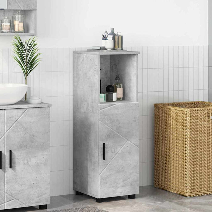 Dulap de Baie cu raft Gri beton 30 x 35 x 95 cm Lemn compozit - WALTI WALTI