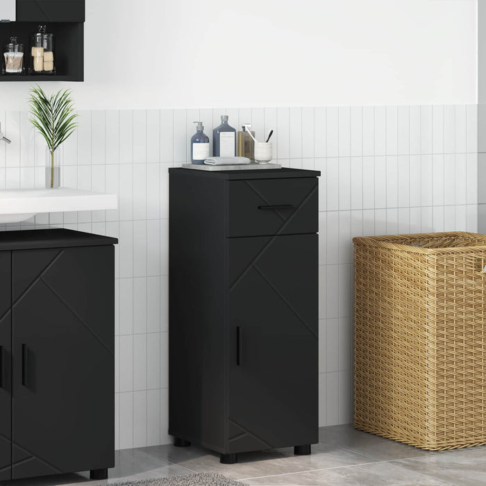 Dulap de Baie Negru 30 x 35 x 80 cm Lemn compozit & Metal WALTI