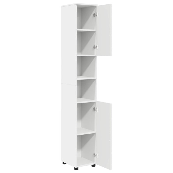 Dulap de Baie cu ușă Alb 30 x 35 x 192 cm Lemn compozit & Metal WALTI