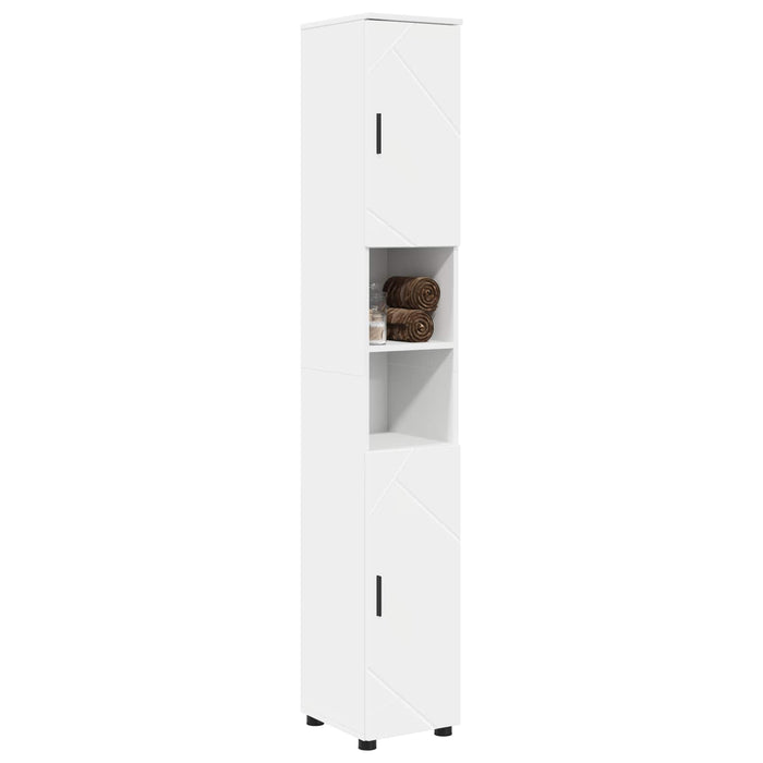 Dulap de Baie cu ușă Alb 30 x 35 x 192 cm Lemn compozit & Metal WALTI