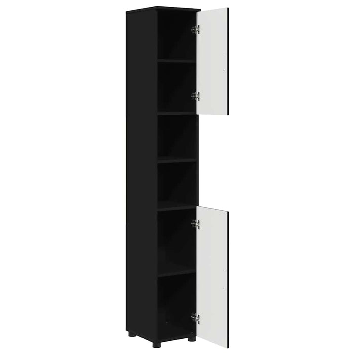 Dulap de Baie Negru 30 x 35 x 192 cm Lemn compozit & Metal WALTI