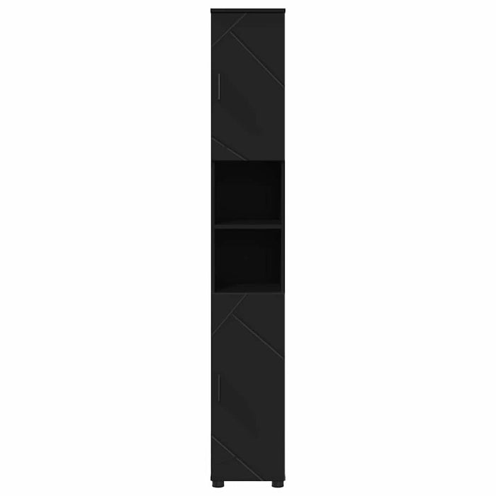 Dulap de Baie Negru 30 x 35 x 192 cm Lemn compozit & Metal WALTI