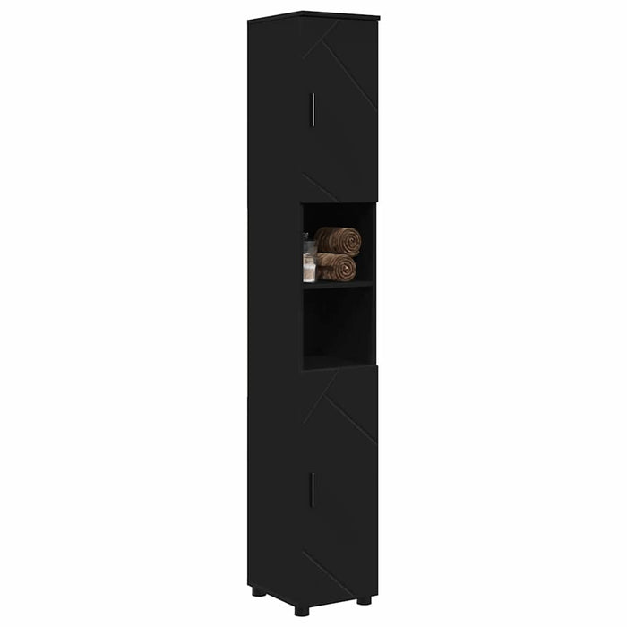 Dulap de Baie Negru 30 x 35 x 192 cm Lemn compozit & Metal WALTI